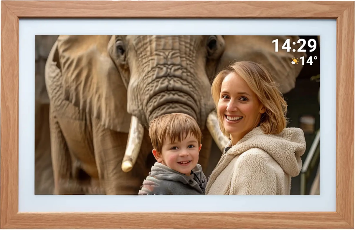 Digitalna okvir za fotografije Frameo PFF-2162LW, 21,5", Full HD, 16 GB, svetlo rjav - Denver