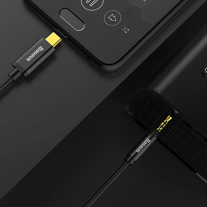 Avdio kabel USB Type-C na 3,5 mm Baseus CAM01-01, 1,2 m, črn