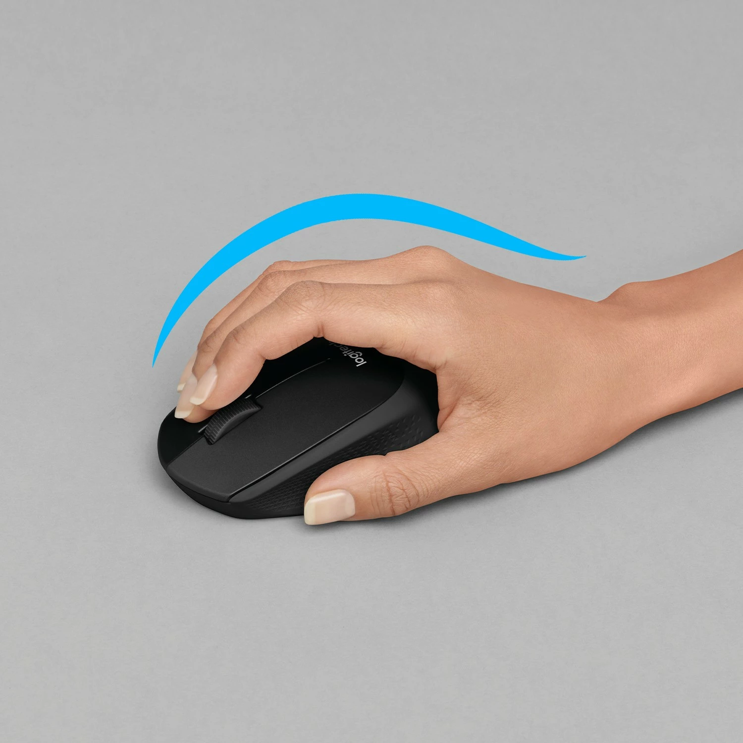 Brezžični tihi miš, Logitech M330 SILENT PLUS, desna, RF, 1000 DPI, črna