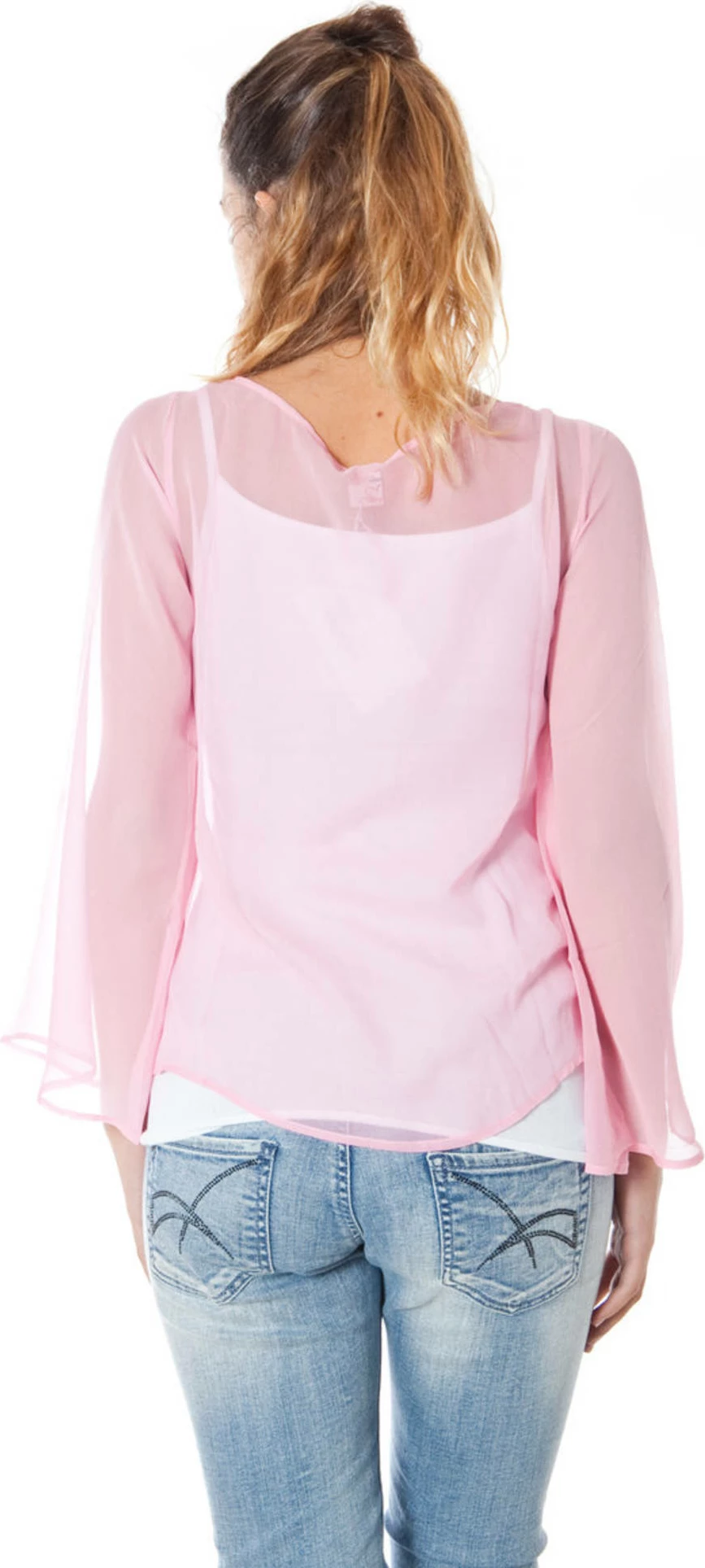 Majica z dolgimi rokavi PHARD za ženske, rožnata