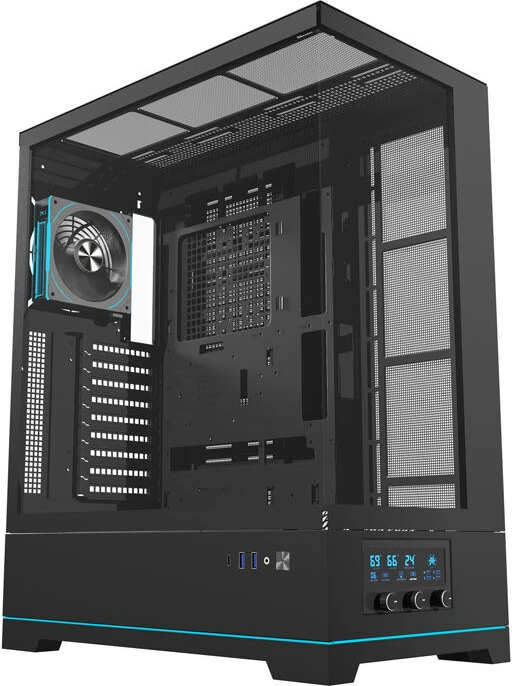 Računalniško ohišje Darkflash DY451L PRO, Big Tower, z 1 ventilatorjem, črno