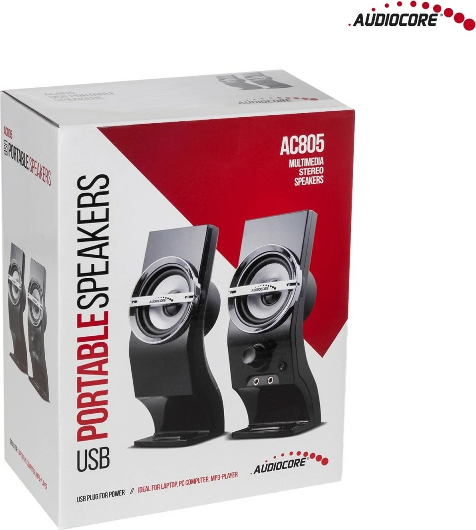 Zvočniki za računalnik Audiocore AC805, 6 W, USB, črni