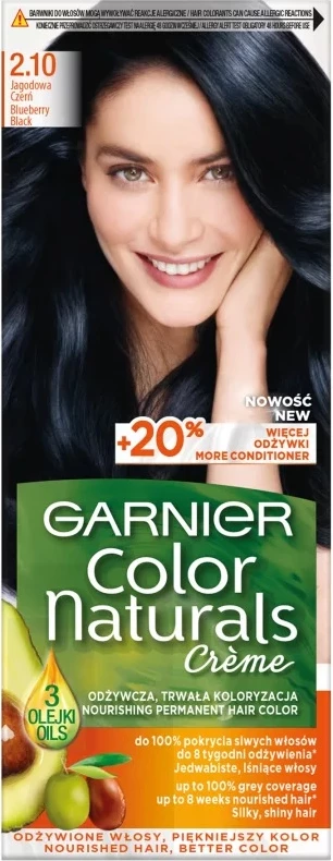 Barva za lase, Garnier Color Naturals Creme 2.10 Intenzivno črna, 1 kos