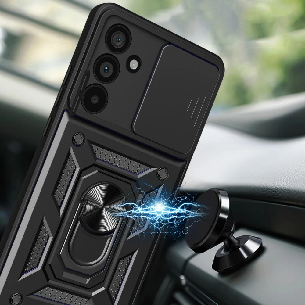 Ovitek za telefon Tech-Protect CamShield Pro za Samsung Galaxy M55 5G, črn