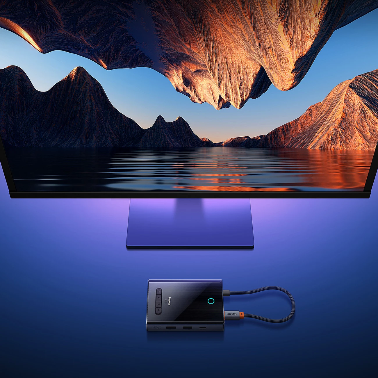 Računalniško ohišje 8-v-1 USB-C hub Baseus PioneerJoy, HDMI 4K@60Hz, DisplayPort 8K@30Hz, VGA, 2x USB-A 3.0, 2x USB-C, siv