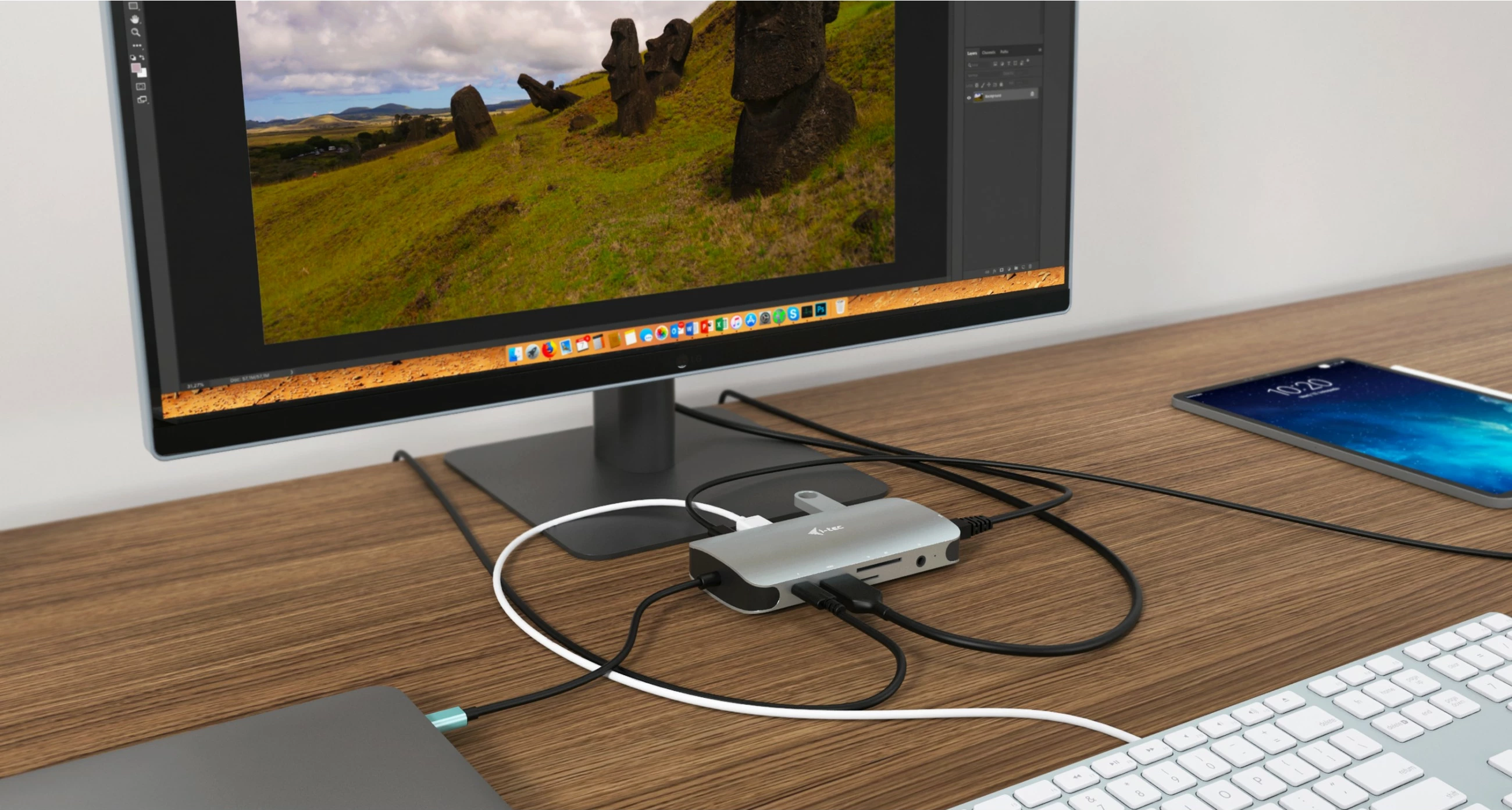 Prenosni kovinski dok I-Tec Metal USB-C Travel Nano Dock, HDMI/VGA, LAN, Power Delivery 100W, srebrn
