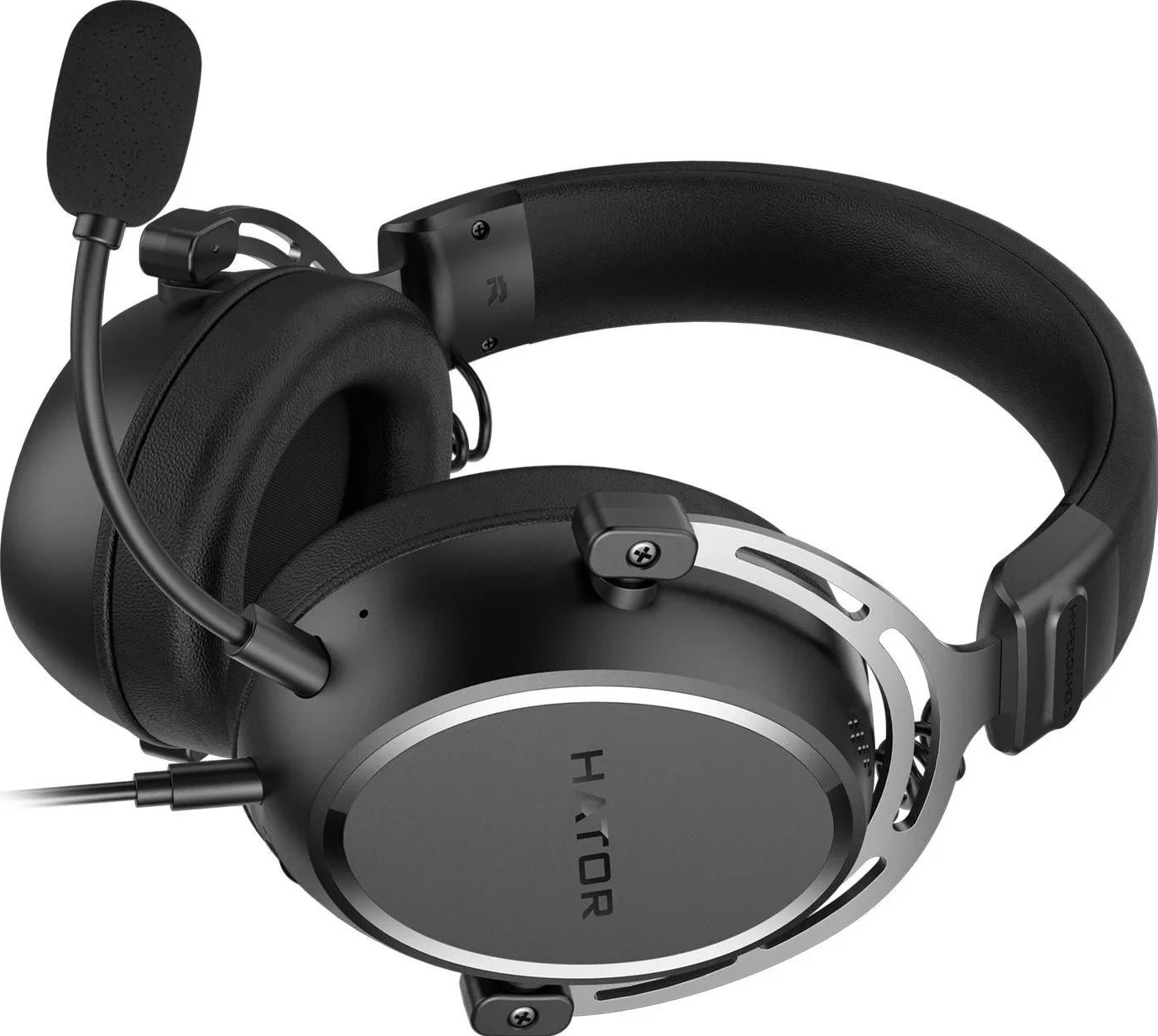 Slušalke Hator Hypergang 3, z odklopnim mikrofonom, z žico, črne