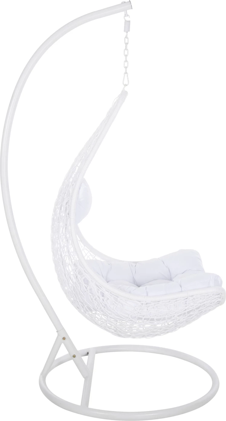 Viseče gnezdo MILLIE FH5996.03 kovinsko-sintetični ratan in blazine v beli barvi Φ95x195Hcm