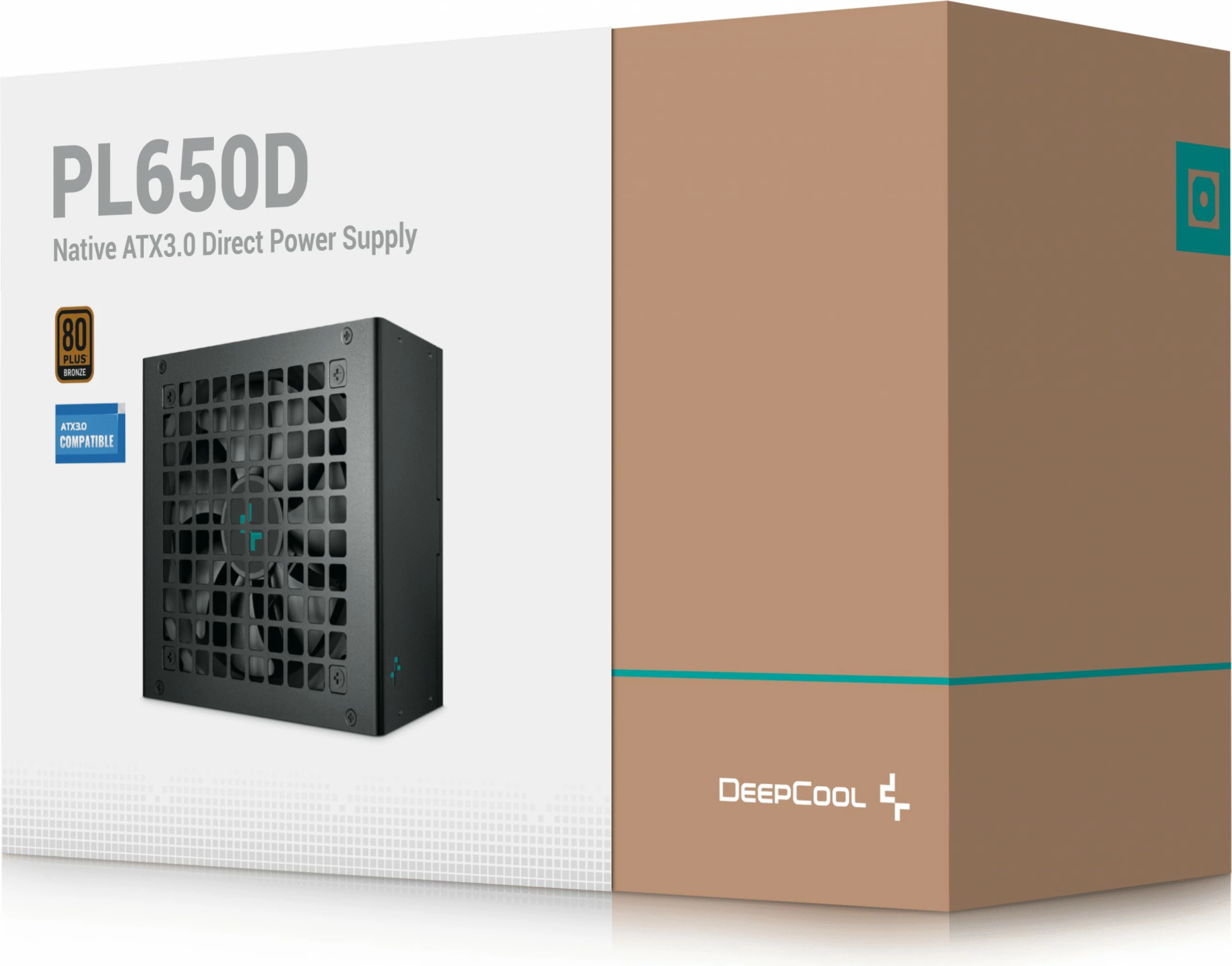 Napajalnik 650W, 80 PLUS Bronze, ATX 3.0, ne-modularen, črn Deepcool PL650D
