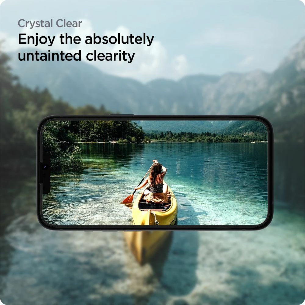 Zaščitno steklo ALM Glass FC za iPhone 13/13 Pro/14, črno — Spigen