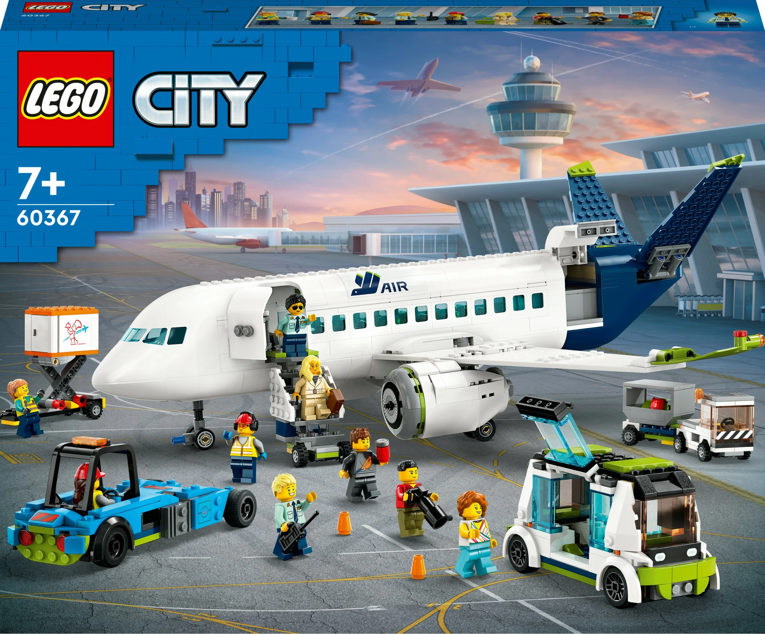 Set gradnje potniškega letala LEGO City, 913 kosa, večbarven