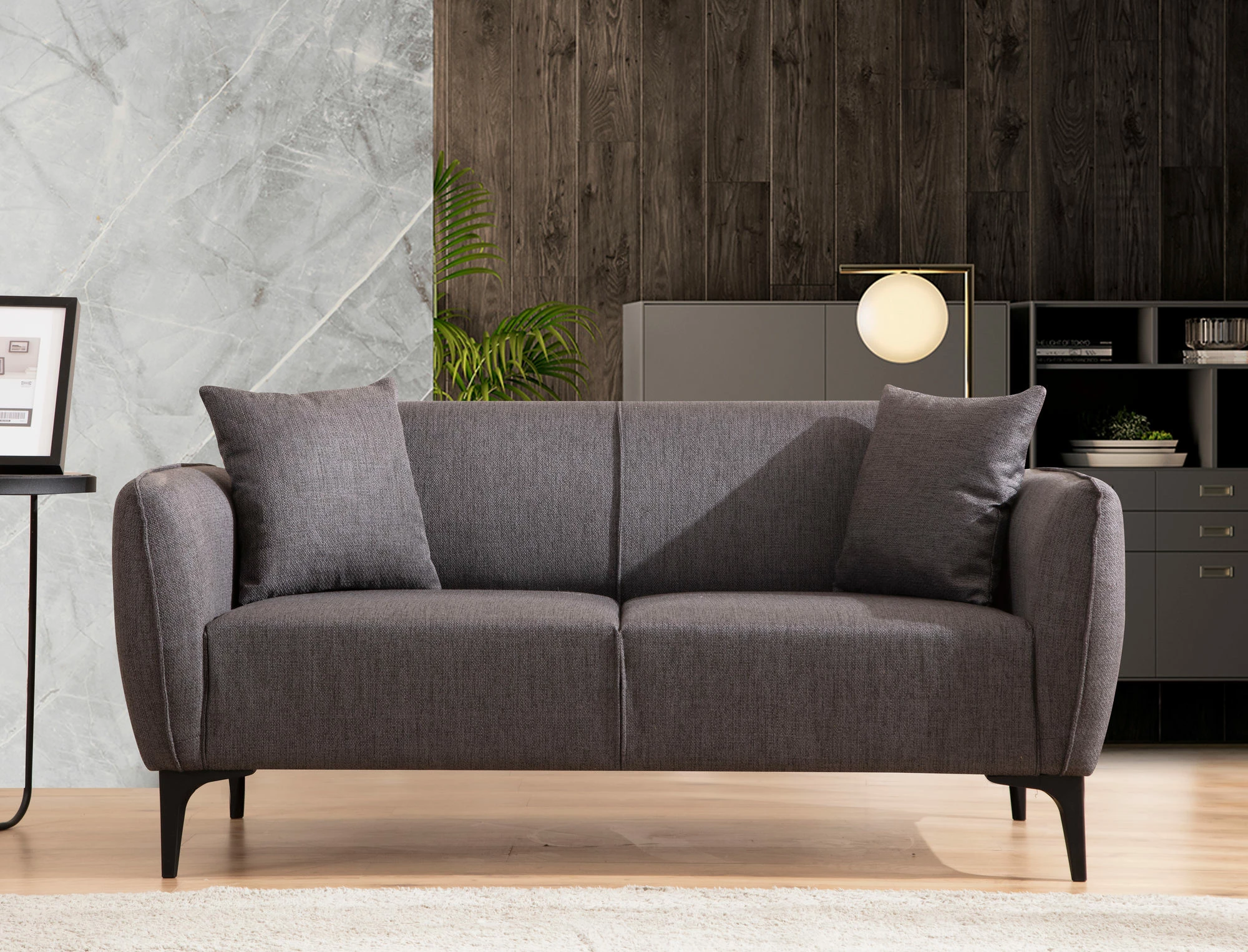Dvosed Atelier del Sofa Belissimo, temno siva
