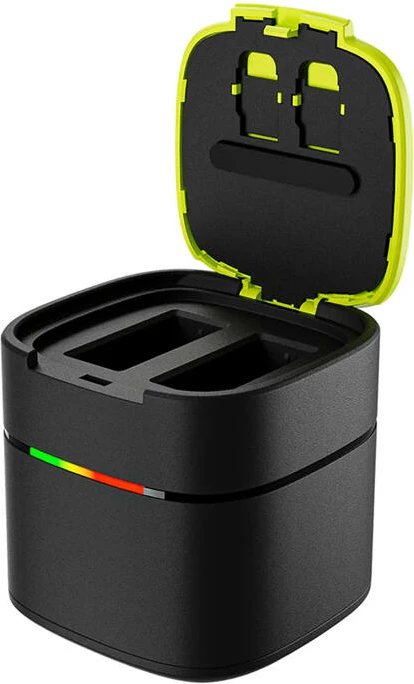 Dvojni polnilnik za baterije Telesin FCC-001 za GoPro Hero 9/10/11/12, hitro polnjenje, črn