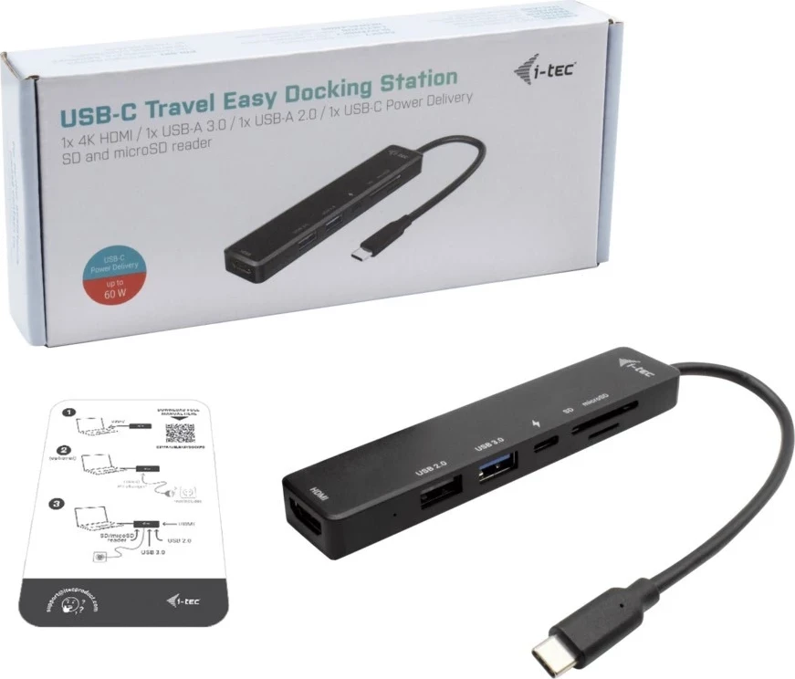 Docking postaja USB-C Travel Easy, 4K HDMI, Power Delivery 60W - i-tec
