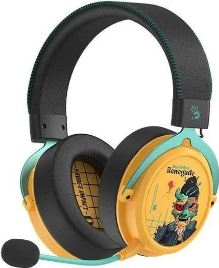 Slušalke Bluetooth 5.3, 2.4G, z žico, virtualni 7.1, rumene A4Tech Bloody MR595