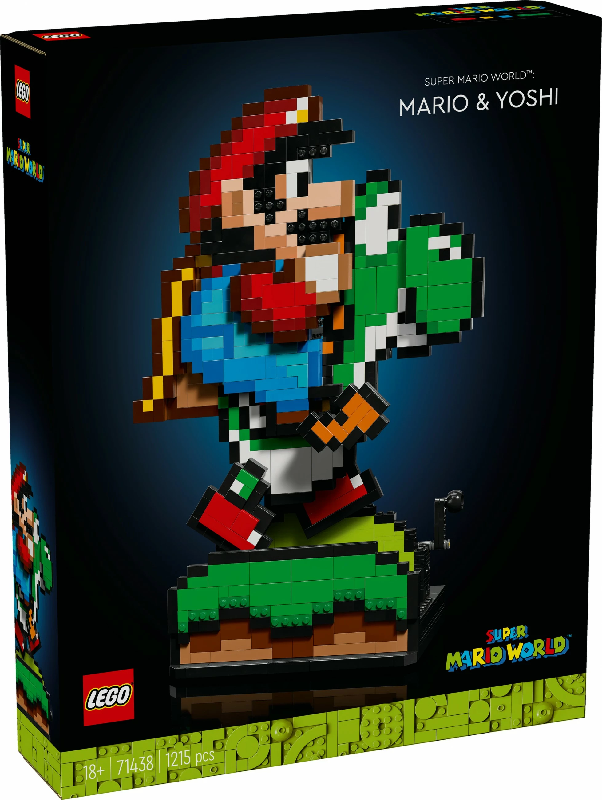 Set gradnje Super Mario World Mario & Yoshi, LEGO, 1215 kosov, plastika, večbarven