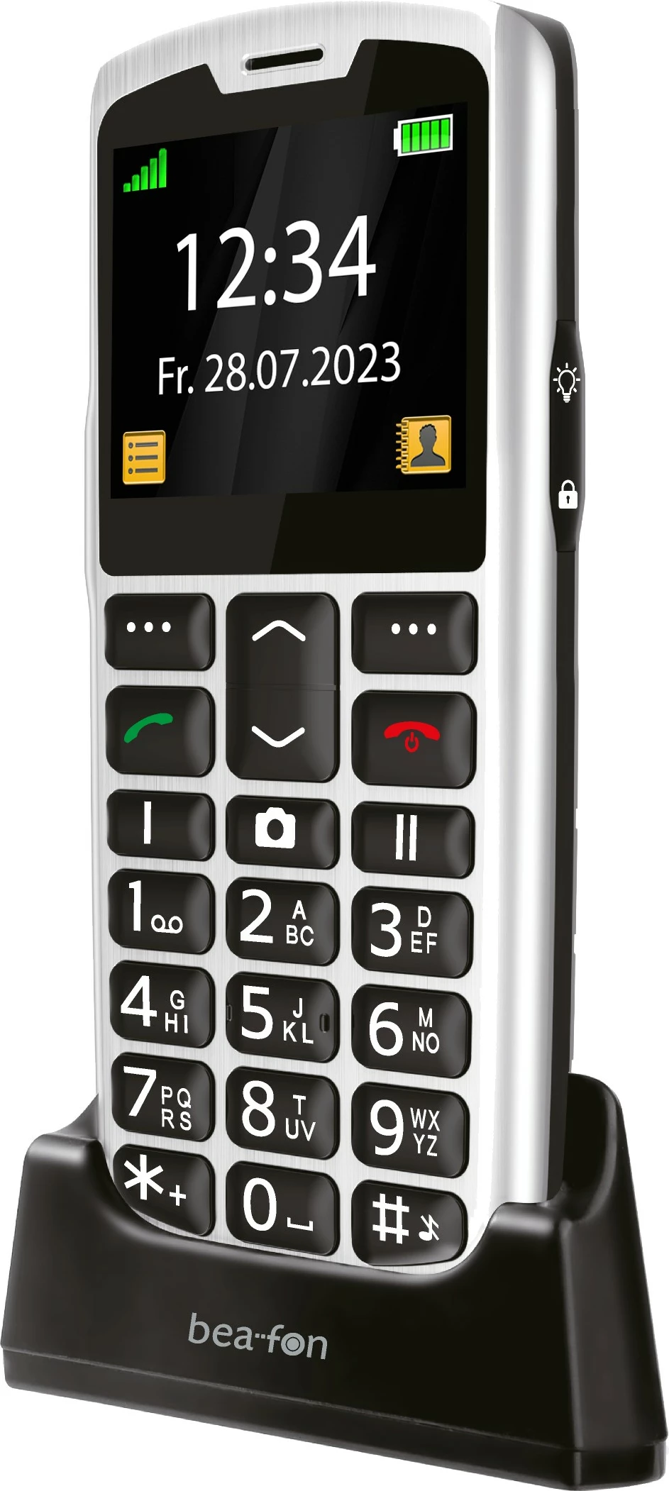 Preprost mobilni telefon Beafon SL260, Bar, Single SIM, 5,59 cm (2,2"), Bluetooth, 800 mAh, črno, srebrno