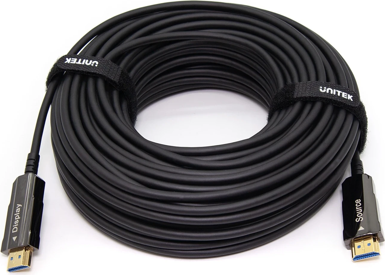 Optični HDMI kabel Unitek 2.0 AOC 4K 60Hz 40 m, črn