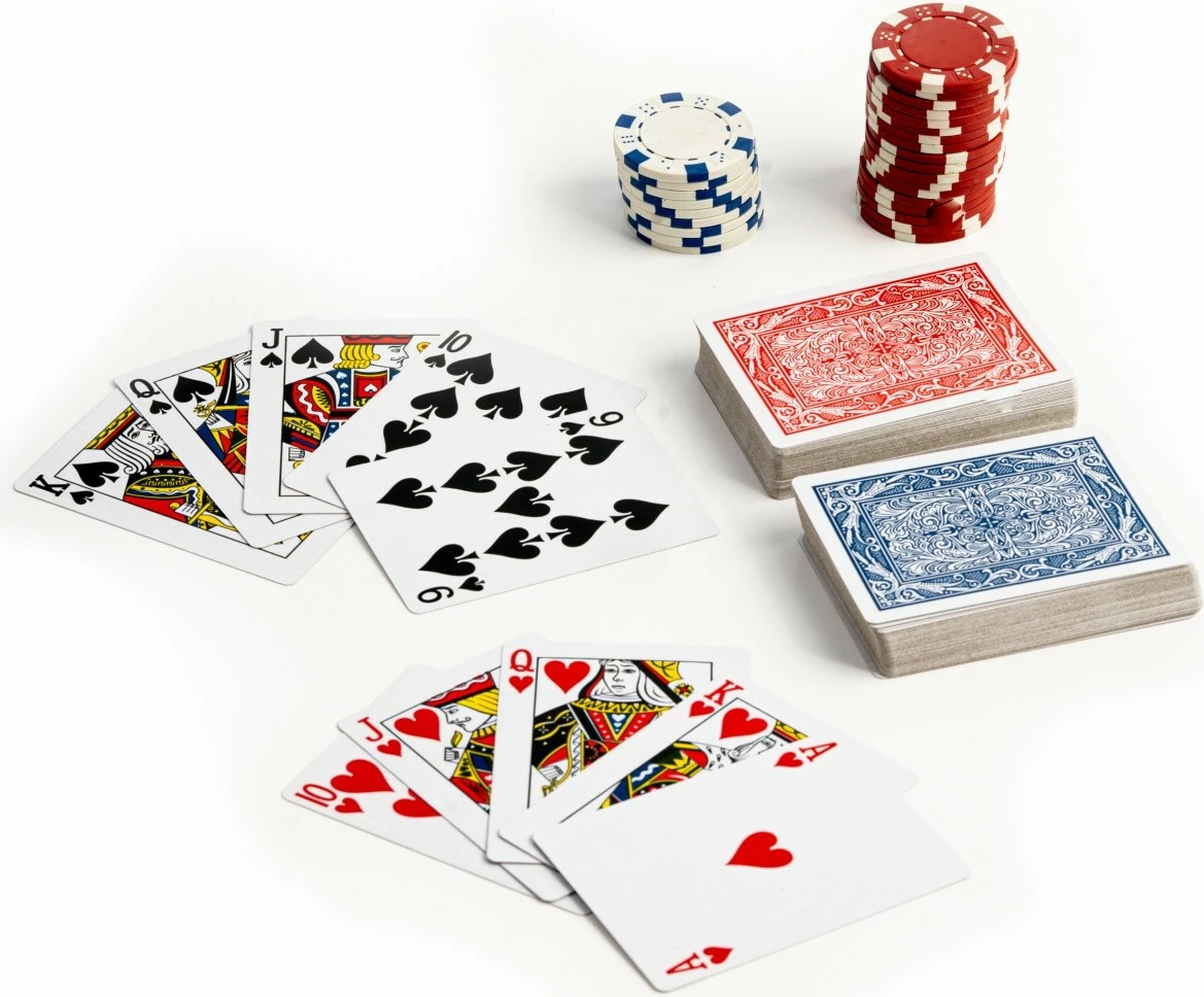 Set za poker Maverick, 300 žetonov, 2 kompleta kart, 5 kock, večbarven, z aluminijastim kovčkom