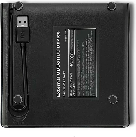 Zunanji DVD-RW, Qoltec 51857, USB 3.0, črn