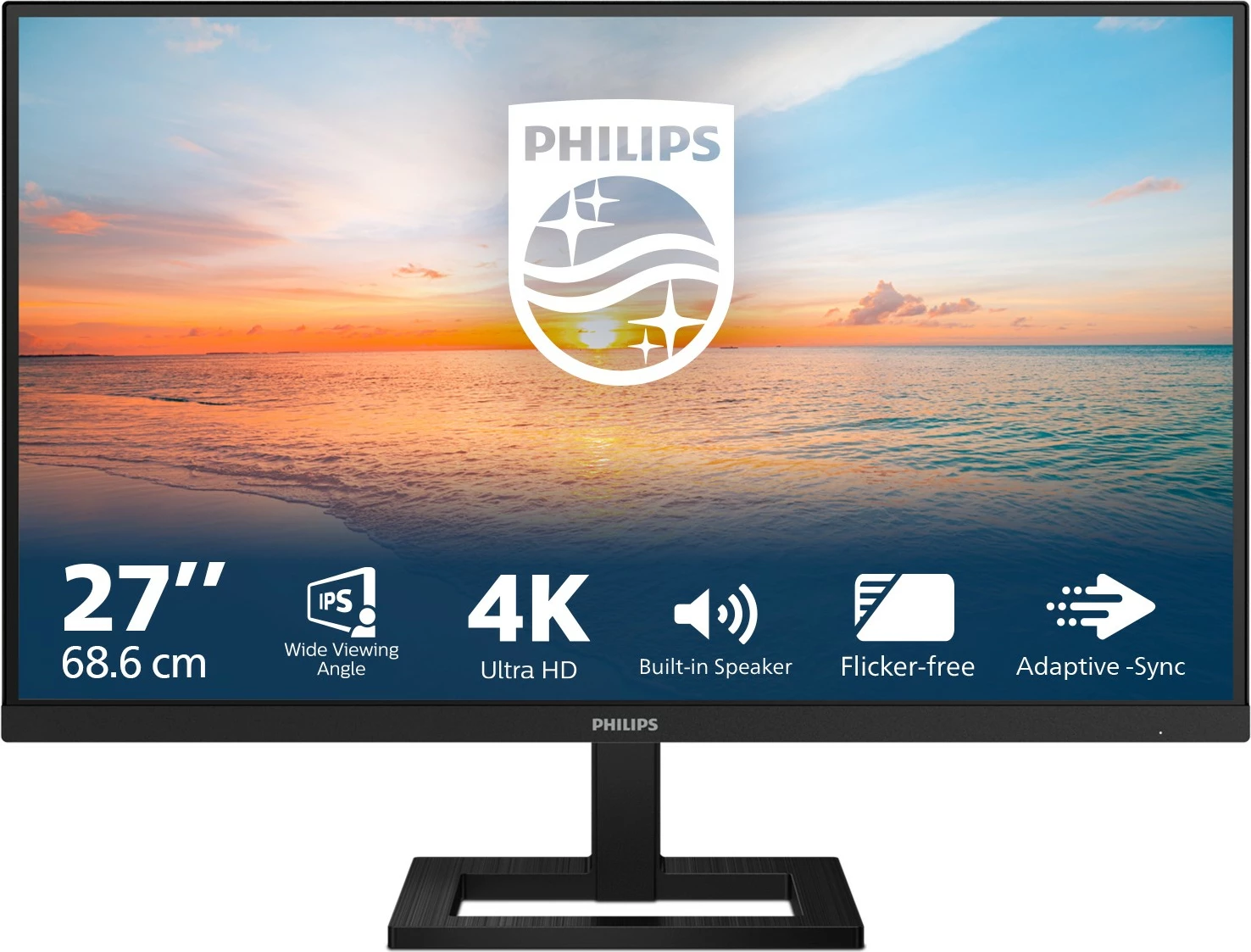 27" 4K Ultra HD LED monitor, Philips 27E1N1800AE/00, črn