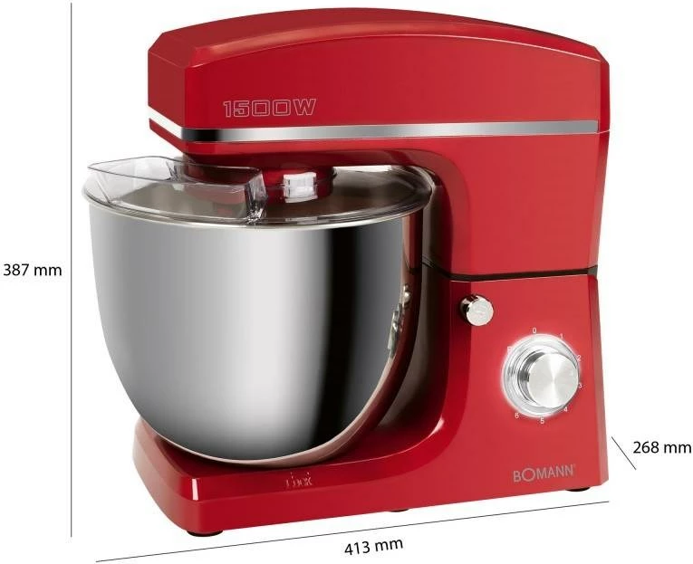 Kuhinjski mešalnik BOMANN KM 6036, 1500 W, rdeč