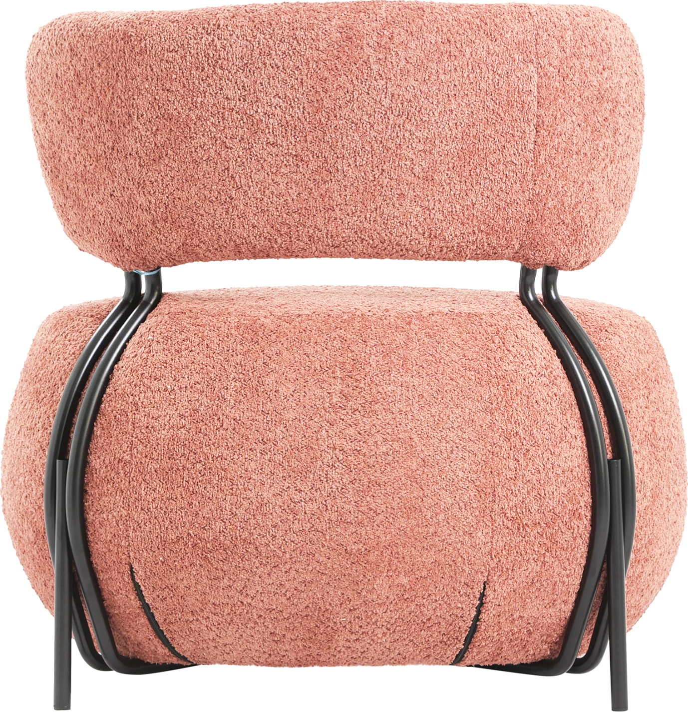 Okrogli naslanjač KARSEN FH9598.02 roza boucle tkanina 79x78,5x76Hcm