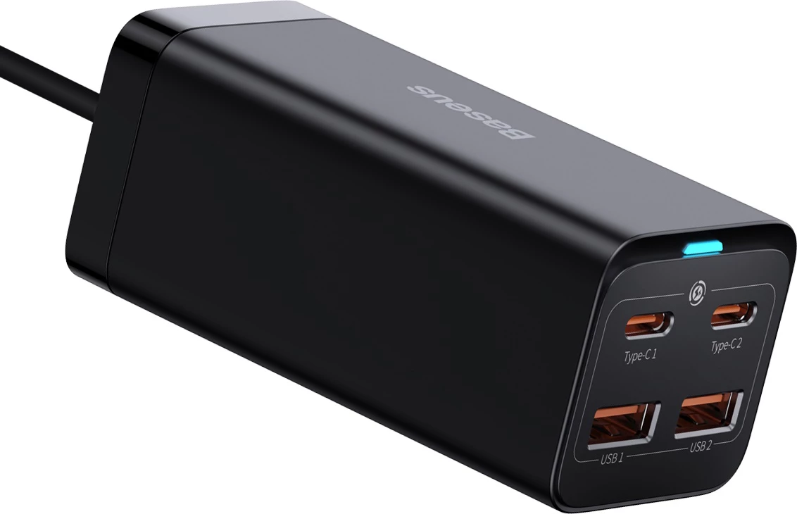 Univerzalni polnilec Baseus GaN3 Pro, 100 W, 2x USB-C, 2x USB-A, črn
