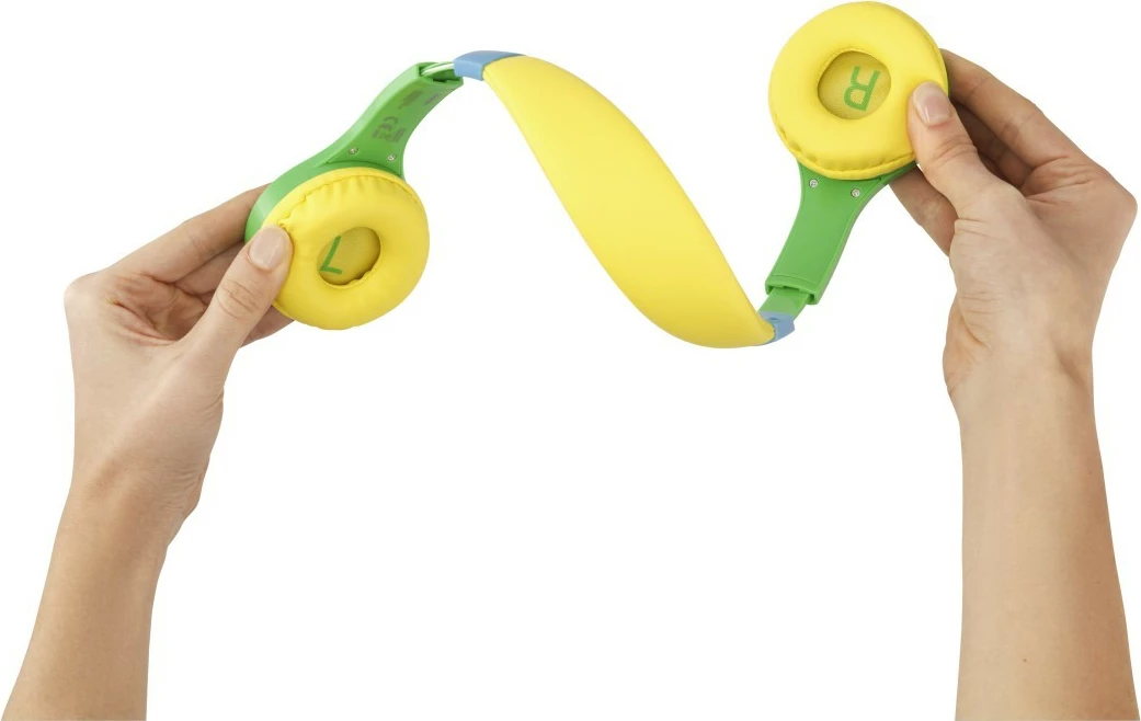 Slušalke nad ušesi z omejevalcem glasnosti, Hama Kids Guard, zelene/rumene