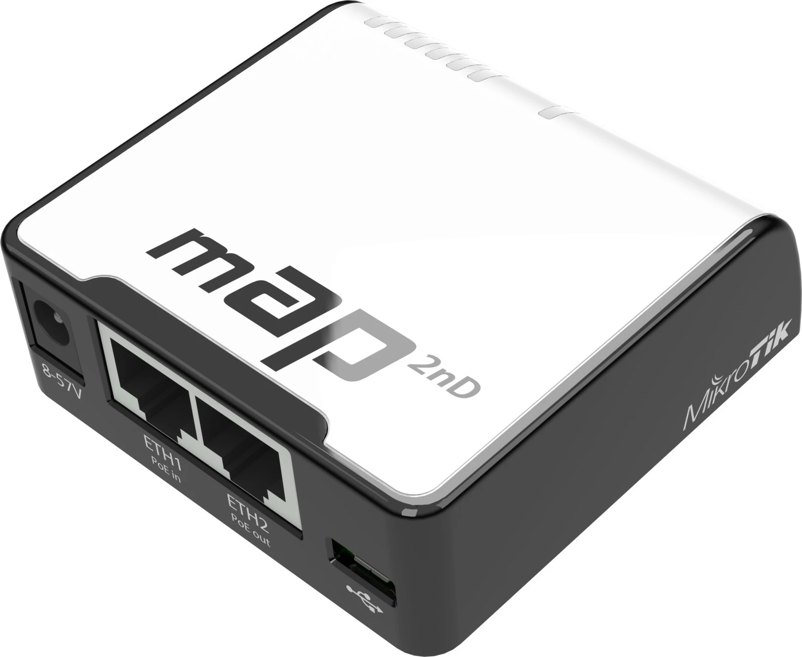 Dostopna točka MikroTik mAP, 2.4 GHz, 10/100 Mbit/s, črna in bela