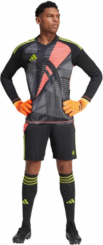 Športne kratke hlače Tiro 24 za moške, črne s oranžnimi črtami – adidas