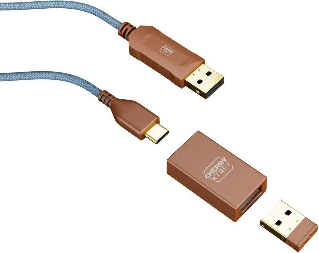 Brezžična igralna miška CHERRY XTRFY M64 Wireless, 26000 DPI, modra, rjava, turkizna