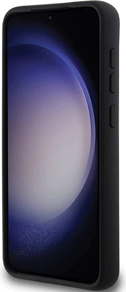 Ovitek za telefon iz silikona z metalnim obeskom Choupette, Karl Lagerfeld za Samsung Galaxy S23+, črn