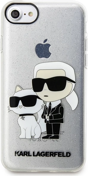 Transparenten ovitek za telefon z bleščicami Karl & Choupette, Karl Lagerfeld KLHCI8HNKCTGT za iPhone 7/8/SE 2020/SE 2022