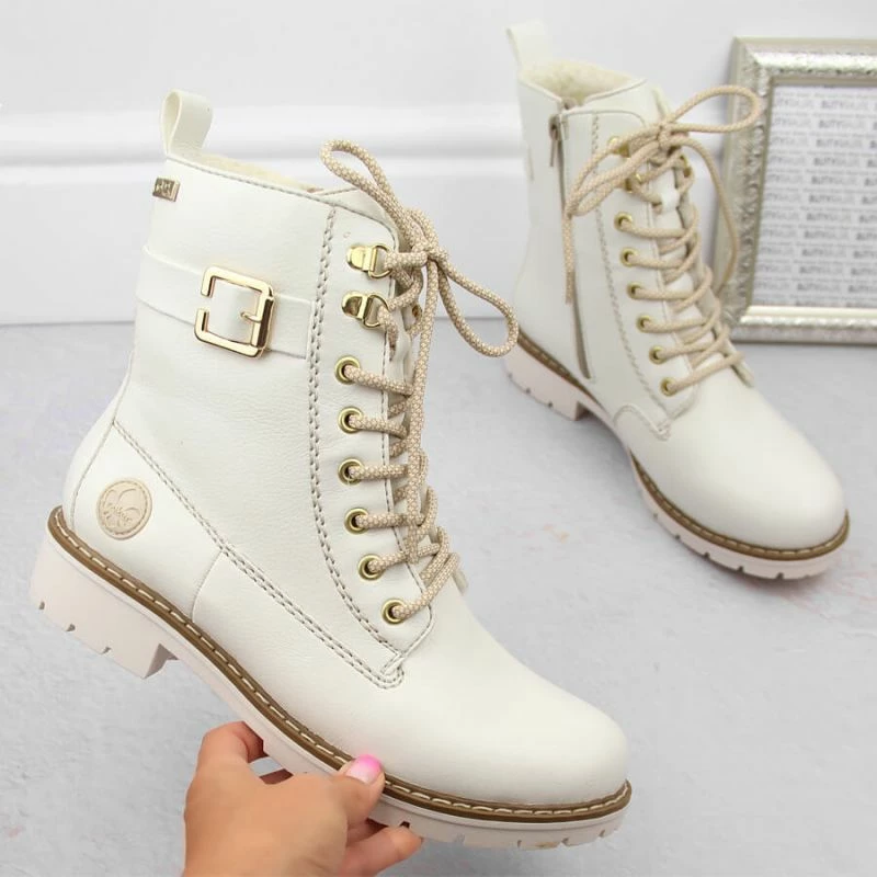 Udobne ženske čevlje, Rieker, bele