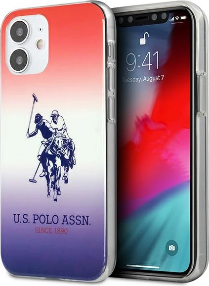 Ovitek Gradient za iPhone 12 mini (5,4"), U.S. Polo Assn. USHCP12SPCDGBR, rdeče/moder