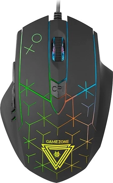 Maus Tracer Gamezone XO, RGB, 1600 dpi, črn