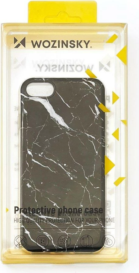 Ovitek za telefon Wozinsky Marble za Samsung Galaxy M51, TPU, črn