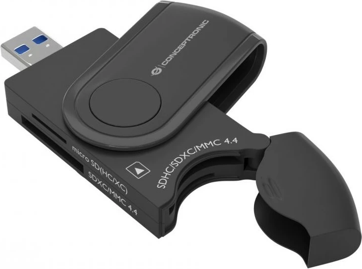 Čitalec kartic Conceptronic USB 3.0 4-v-1, črn