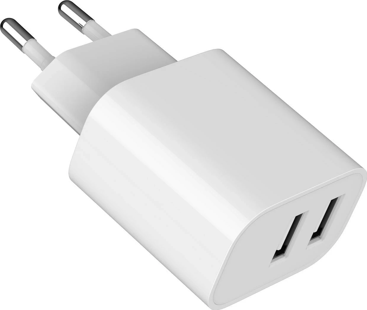 Dvojni USB-A polnilec Gembird, 5V 2.4 A, bel