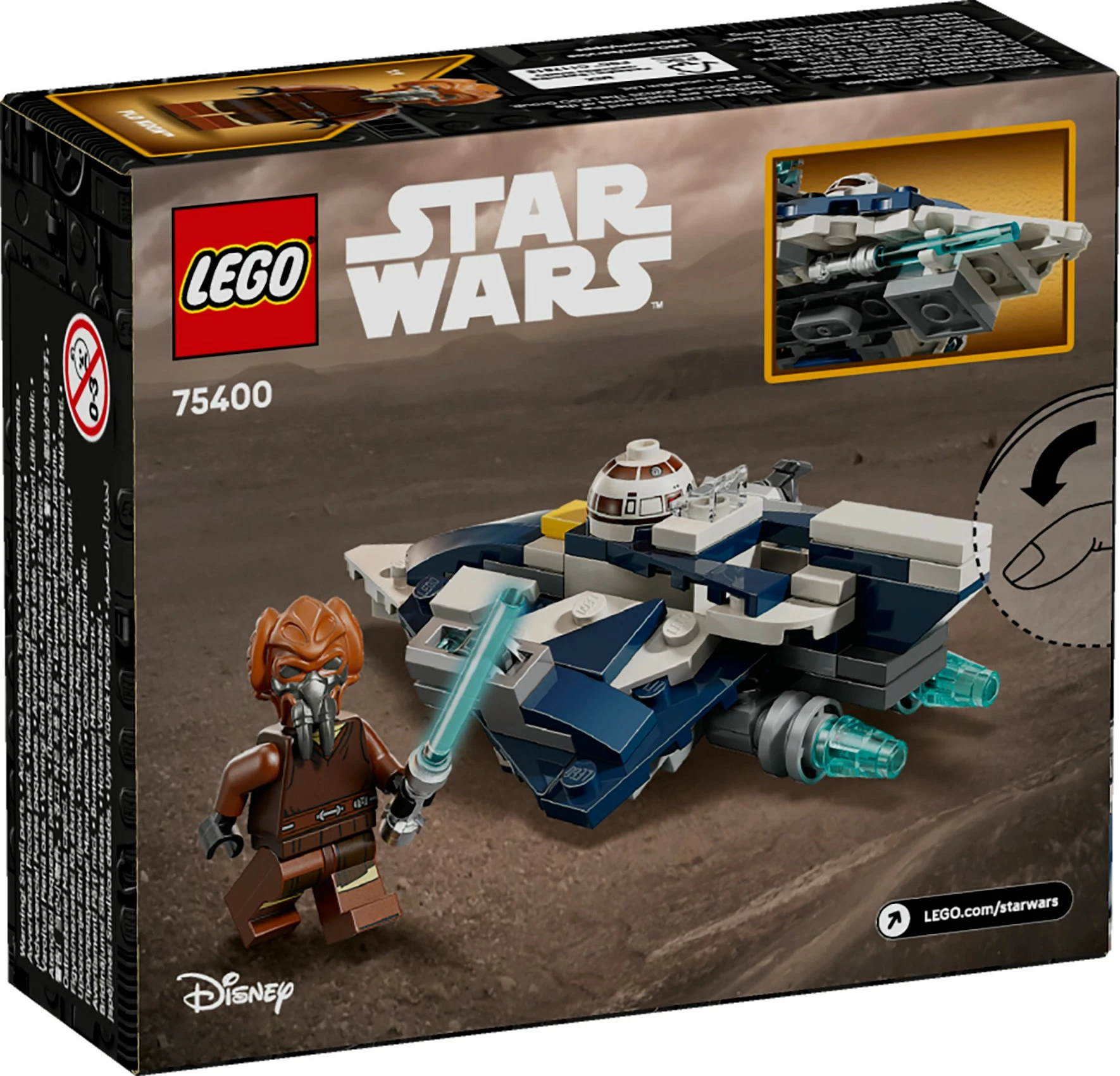 Mikroborilnik Star Wars Plo Koon’s Jedi Starfighter, LEGO set 75400, 89 kosov, večbarven