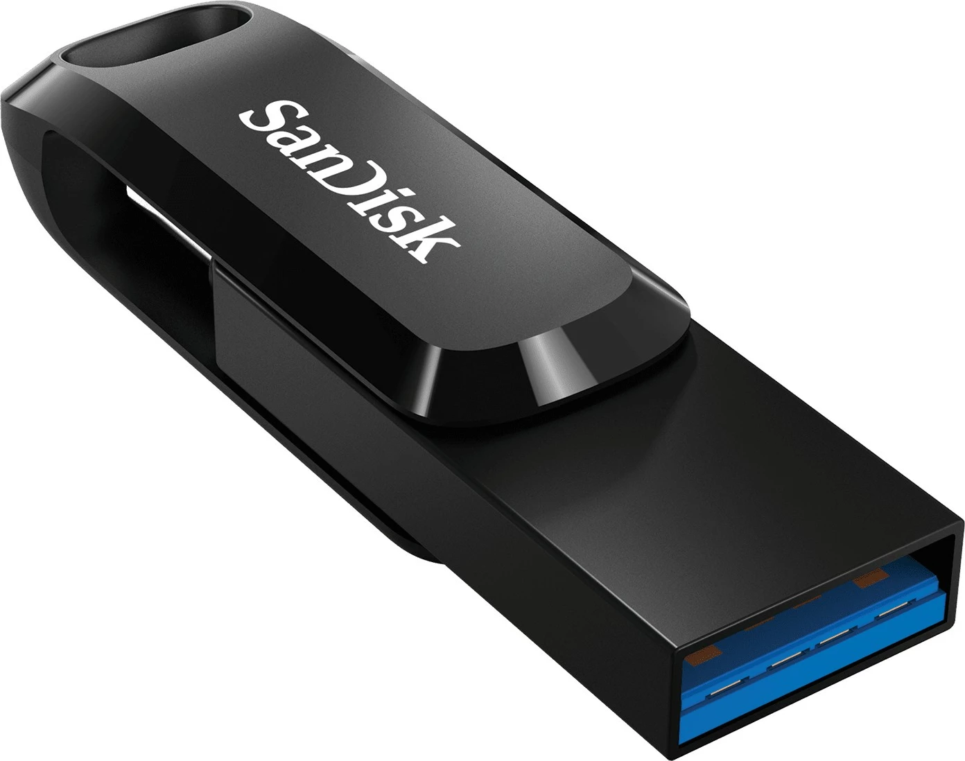 USB-pomnilnik SanDisk Ultra Dual Drive Go, 512 GB, USB Type-A/USB Type-C, 3.2 Gen 1, 150 MB/s, vrtljiv, črn