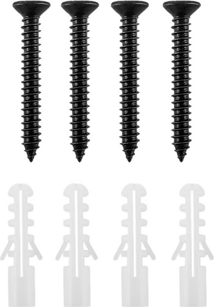 Stenski nosilec iz jekla Maclean MC-489, set 2 kosov, črn, max 22 kg