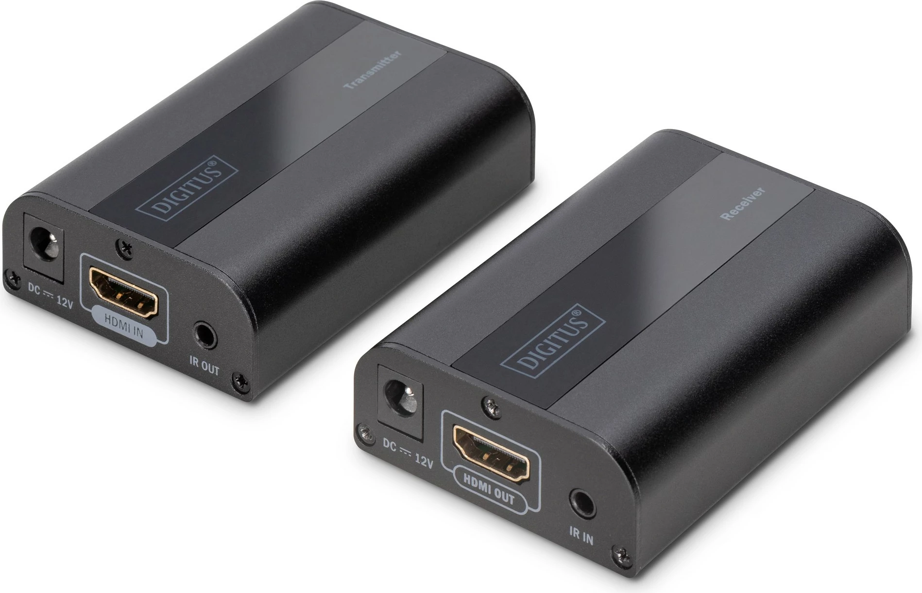 4K HDMI podaljševalnik s sprejemnikom Digitus, 70 m, Cat6/Cat7, črn