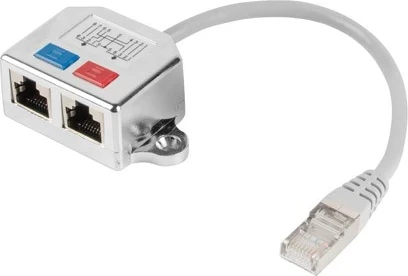 Razdelilec RJ45 2/1, bel