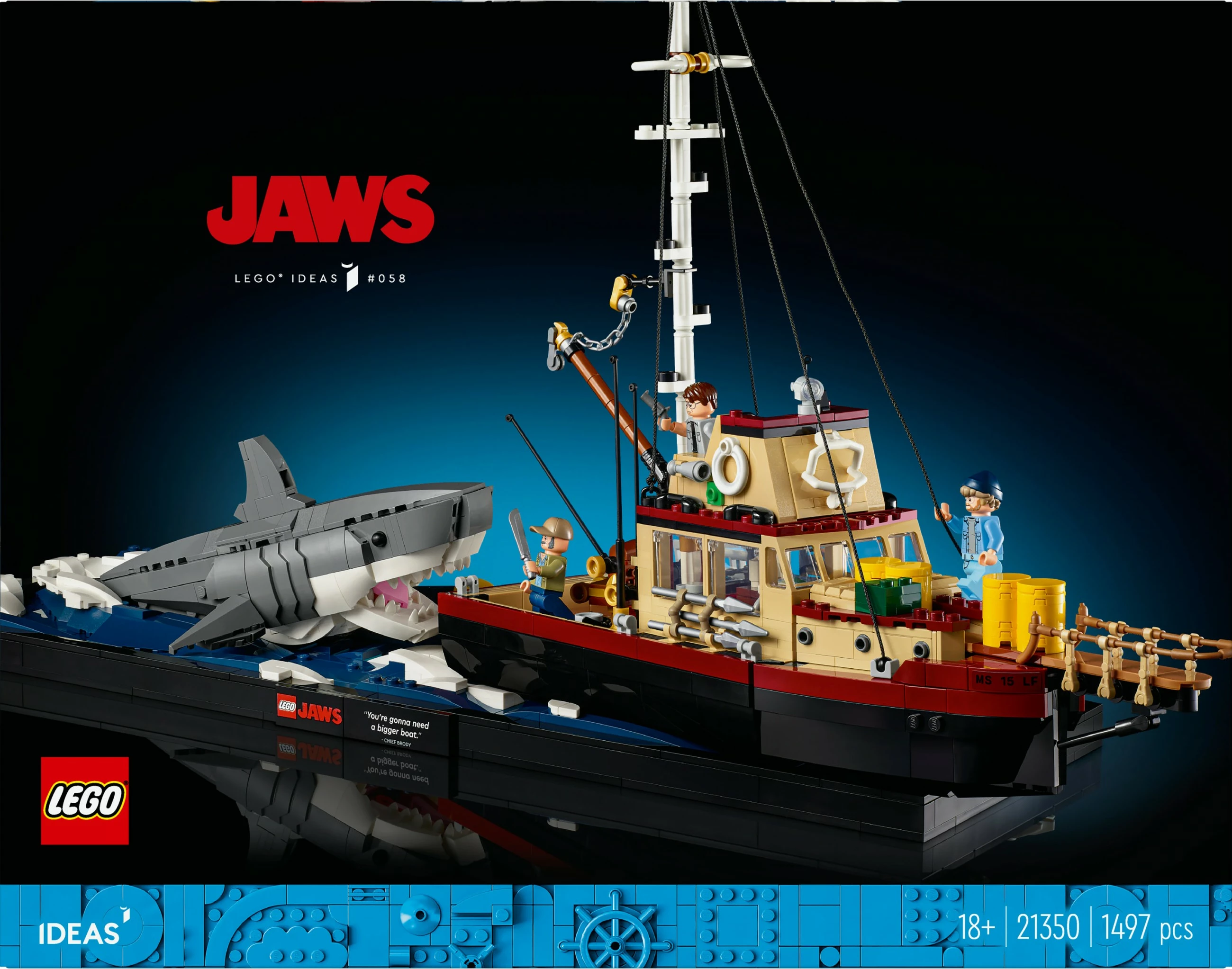 Set gradnikov LEGO Ideas 21350 Jaws, 1497 delov