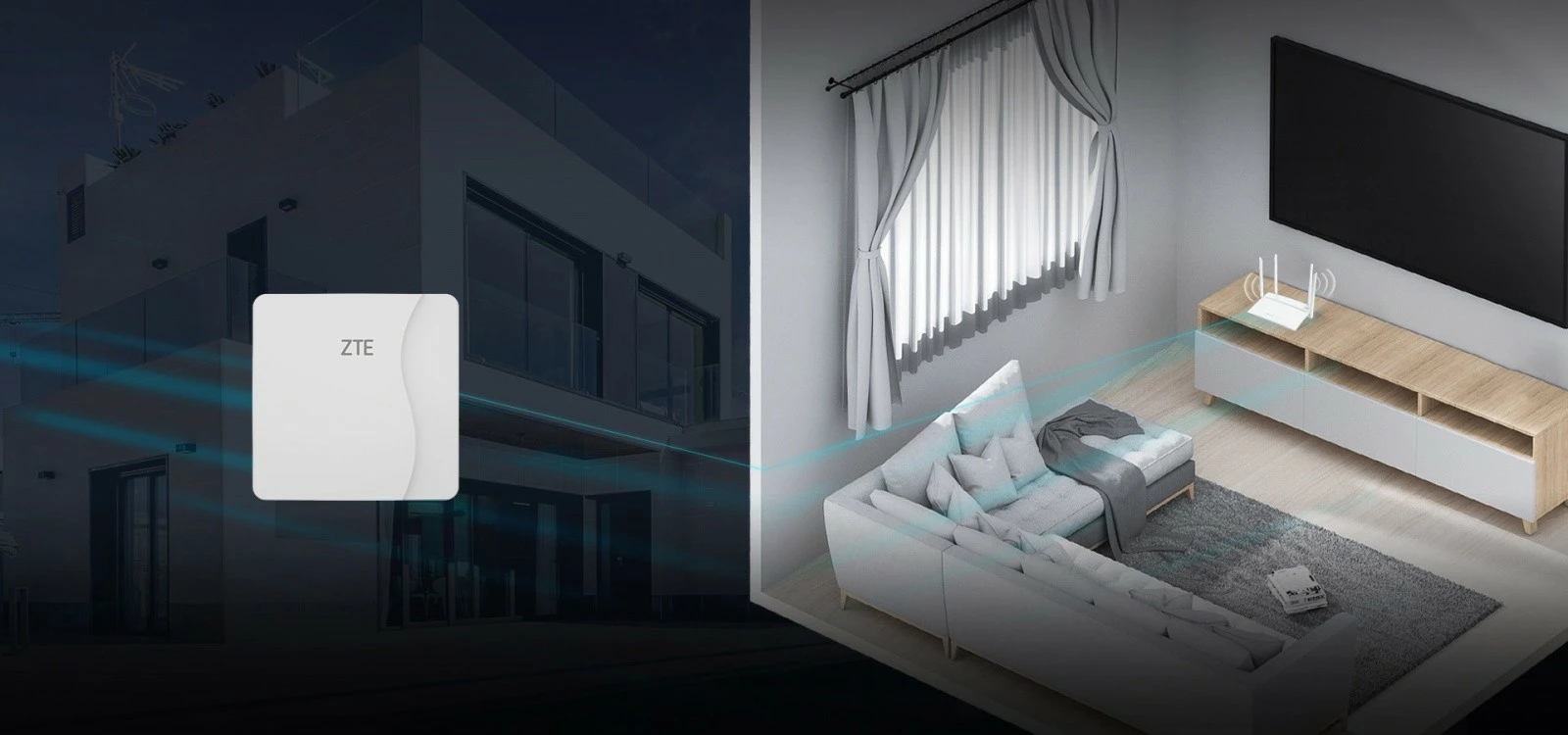 Omnidirekcijska LTE antena ZTE MF258K1, 800 Mbps, bela, za zunanjo uporabo