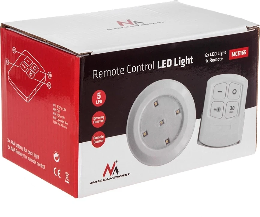 LED luči sledi in daljinskim upravljanjem Maclean Energy MCE165, 3 x AAA, 6 kosov