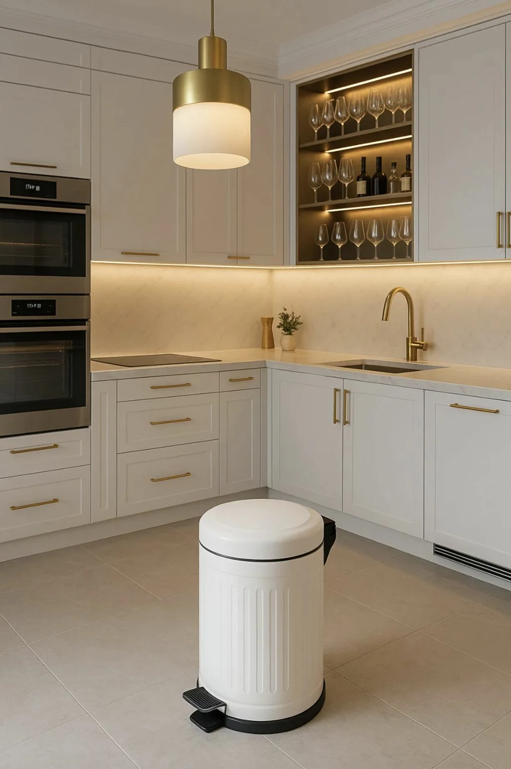 Kovinska košara, bela, d90 Hermia