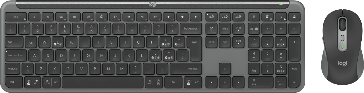 Set tipkovnice in miške SIGNATURE SLIM COMBO MK950 Logitech, brezžično, full-size, Bluetooth, belo